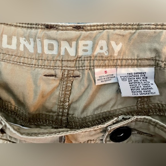 Khaki Cargo Retro 90’s Y2K Skirt 7 Pockets Cotton Knee Length Size 5 - Picture 2 of 7